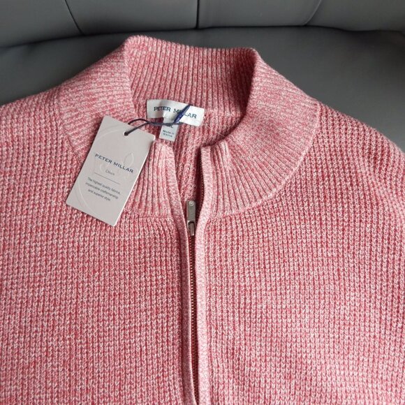 Peter Millar Crown Men Wool Cotton Twisted Knit Quarter Zip Sweater LYCHE XL NWT - Picture 8 of 8